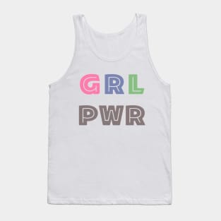 Big and Bold GRL PWR, Girl Power Design in Pastel Colors Tank Top